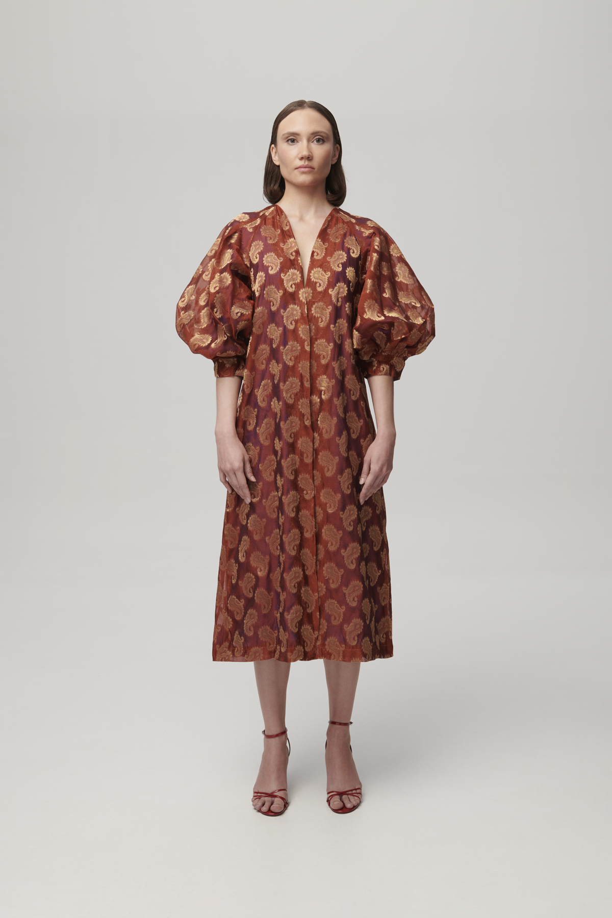 Kimono Puffy Pasley Tussar Brown